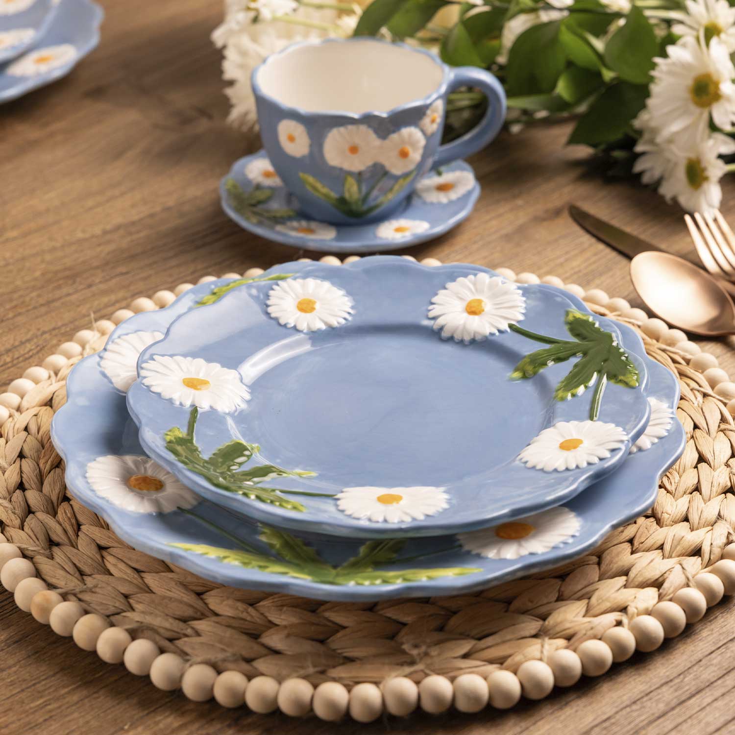 Plato mediano Margarita 22cm set x4 img #4