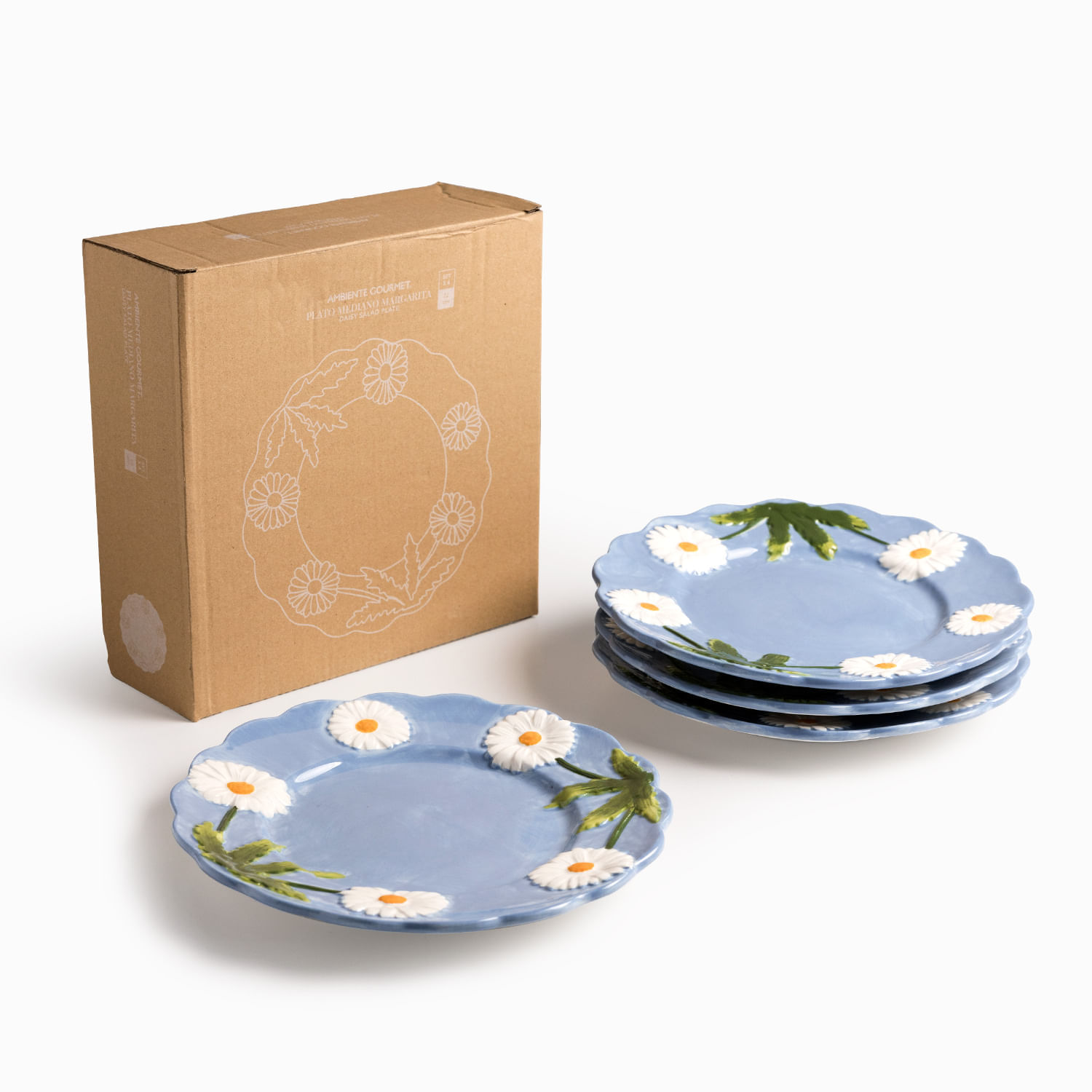 Plato mediano Margarita 22cm set x4 img #3