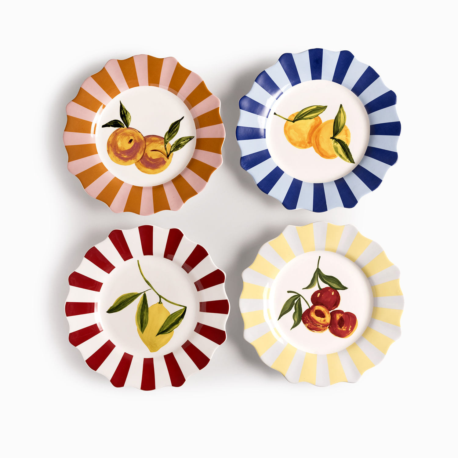 Plato principal Frutas 25cm set x4 img #1