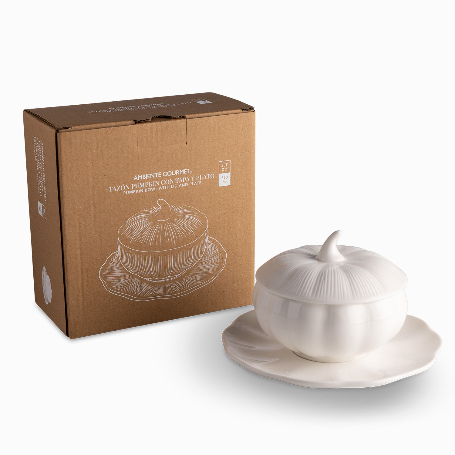 Tazón con tapa y platico 350ml Pumpkin img #5