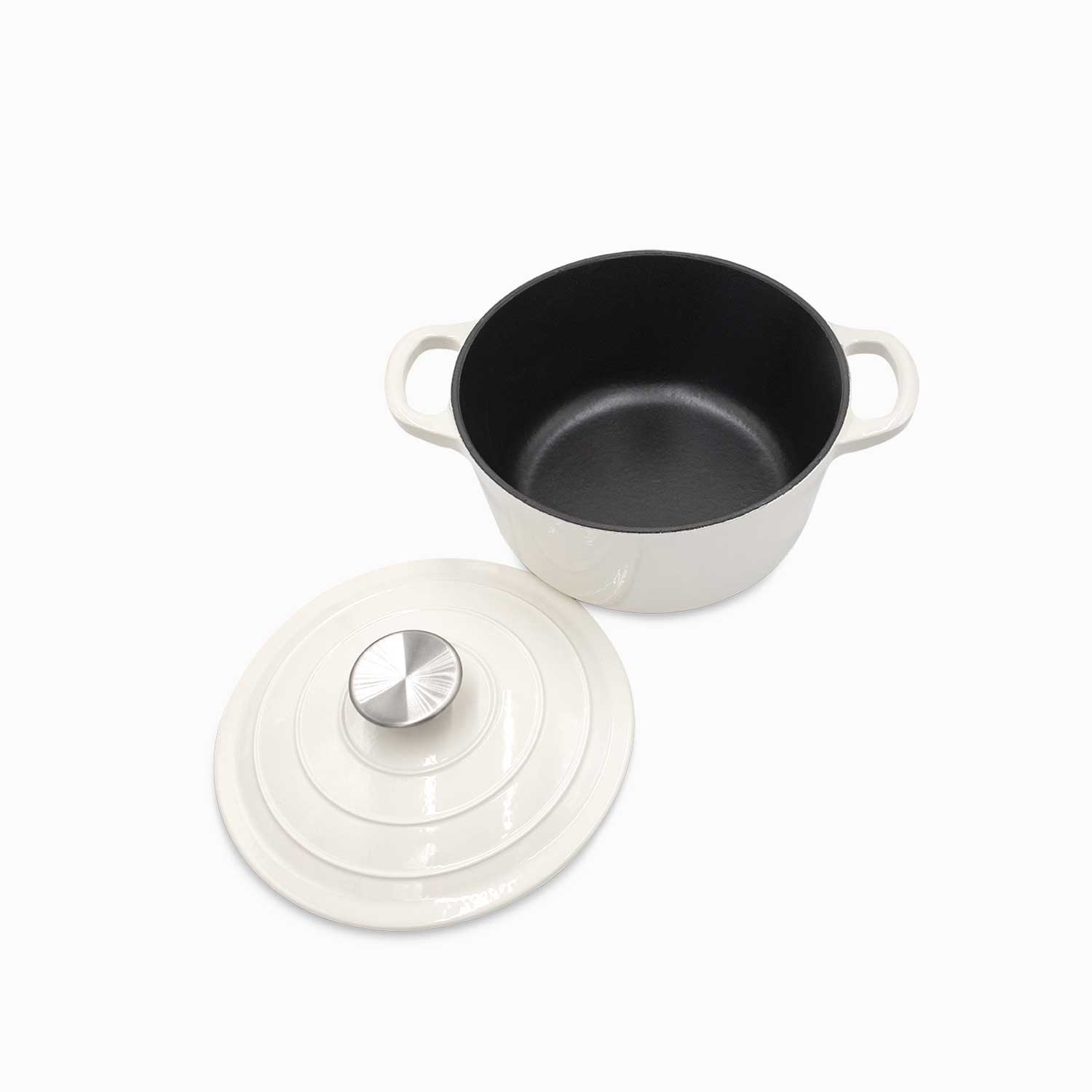 Olla blanca en hierro fundido 20cm img #2
