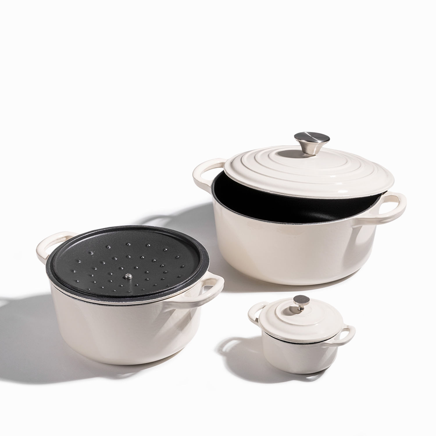 Mini olla blanca 10cm en hierro fundido img #6