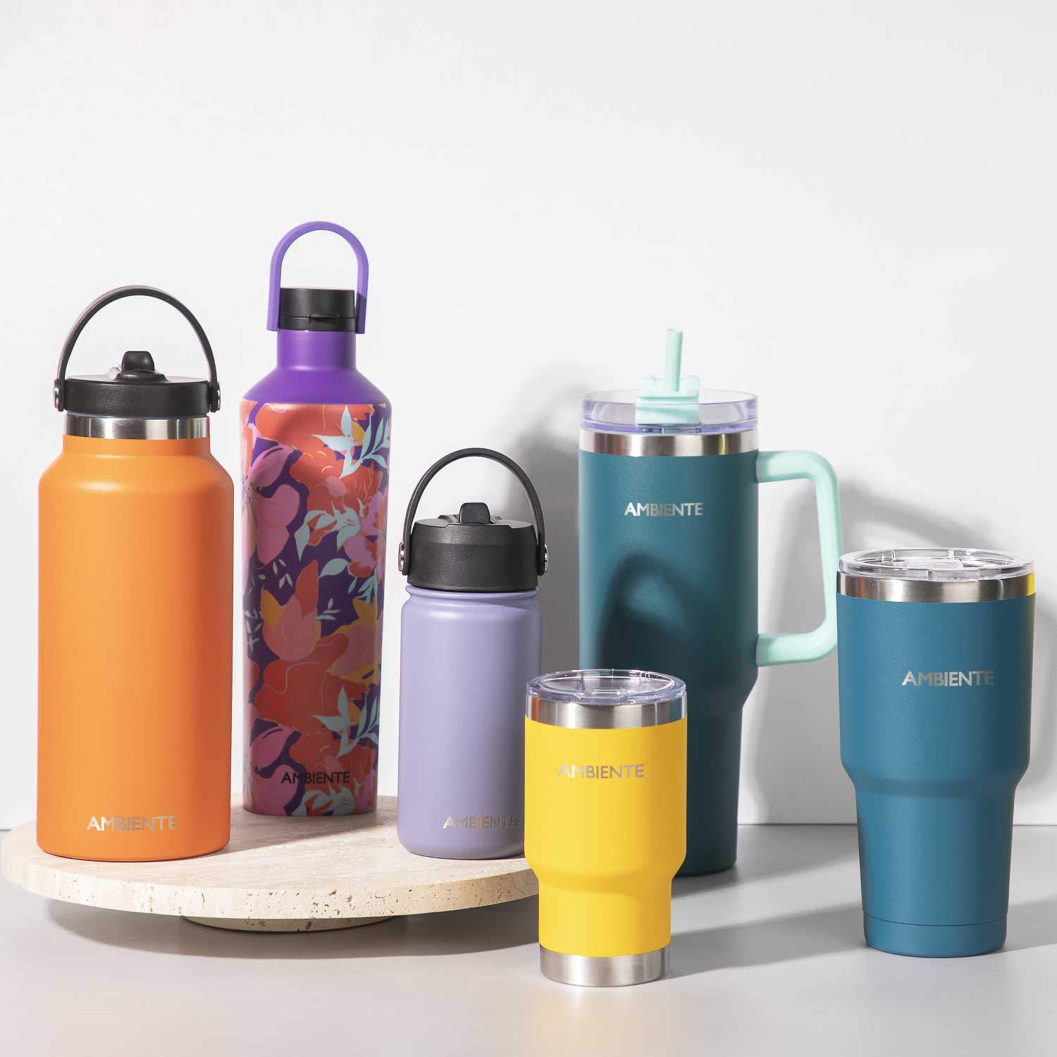 Termo doble pared morado con pitillo 350ml img #2
