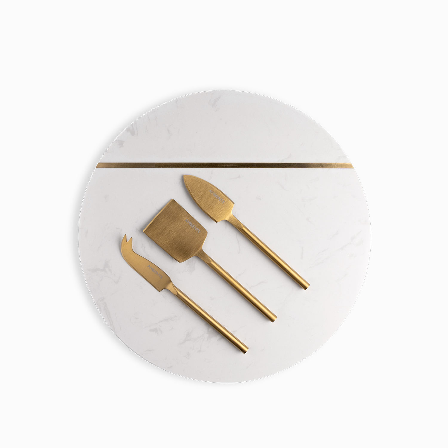 Tabla redonda y cuchillos para queso set x4 img #3