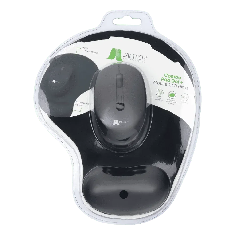 Duo Pad Gel +Mouse Inalámbrico 2.4 Ghz - Mp-12 Negro 11480 img #1
