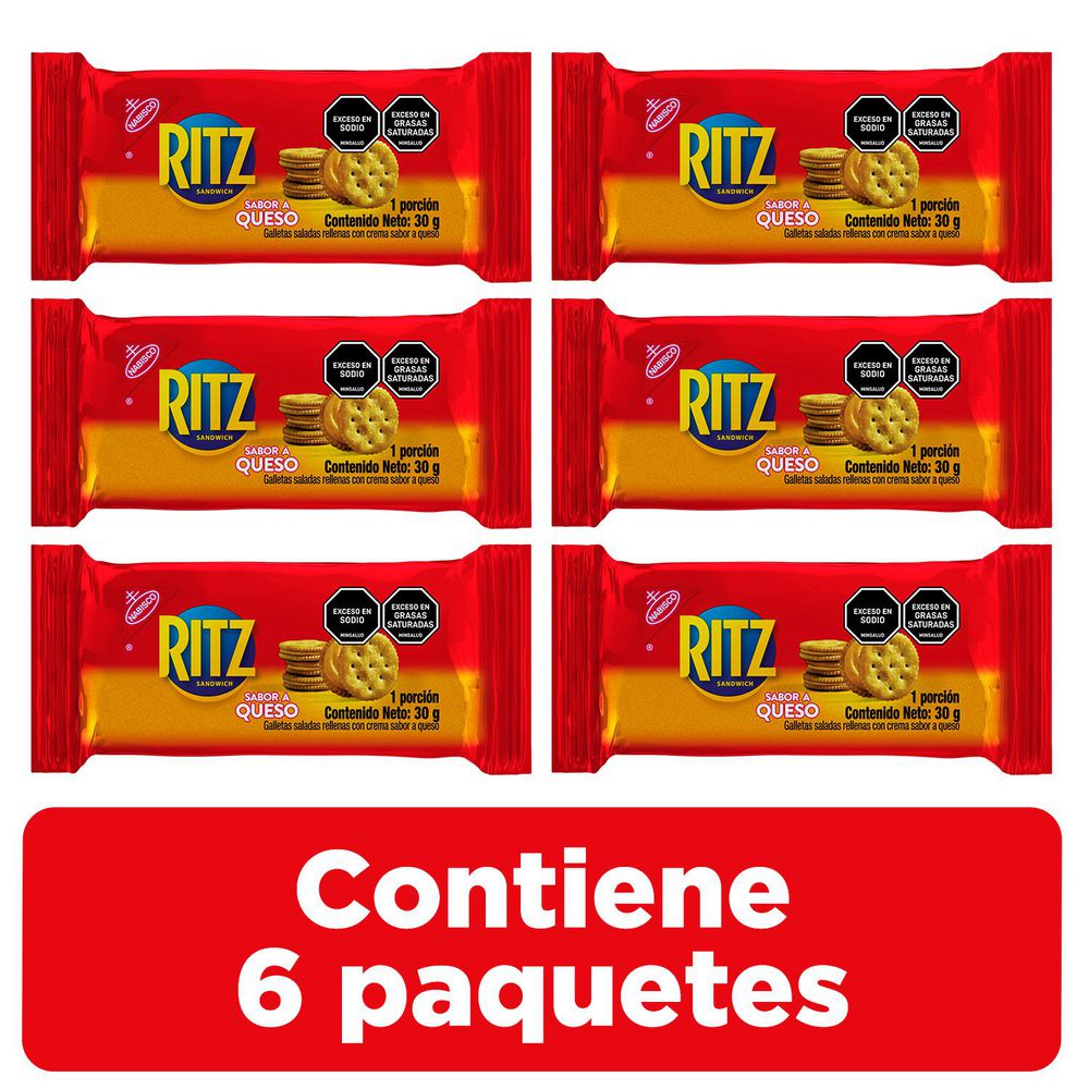 Galletas RITZ rellenas de crema sabor queso x6und (180  gr) img #2