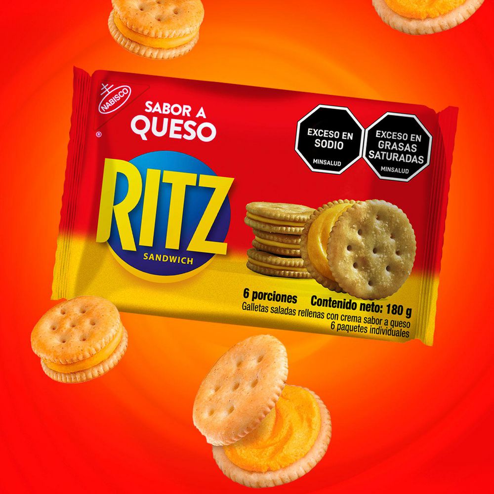 Galletas RITZ rellenas de crema sabor queso x6und (180  gr) img #3