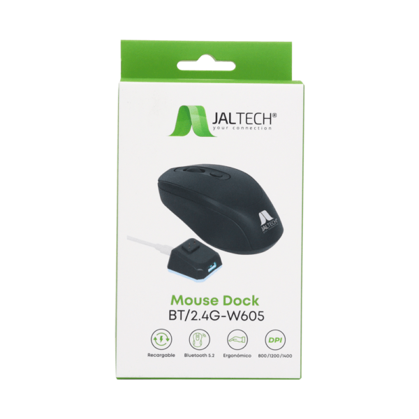 Mouse Inalámbrico Jaltech Dock Sky Bt/2.4g – W605 Negro 11885 img #3