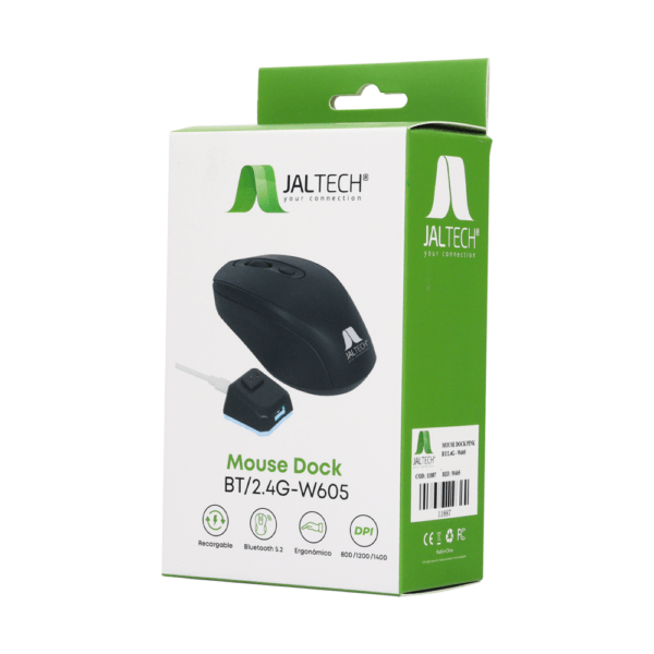 Mouse Inalámbrico Jaltech Dock Sky Bt/2.4g – W605 Negro 11885 img #2