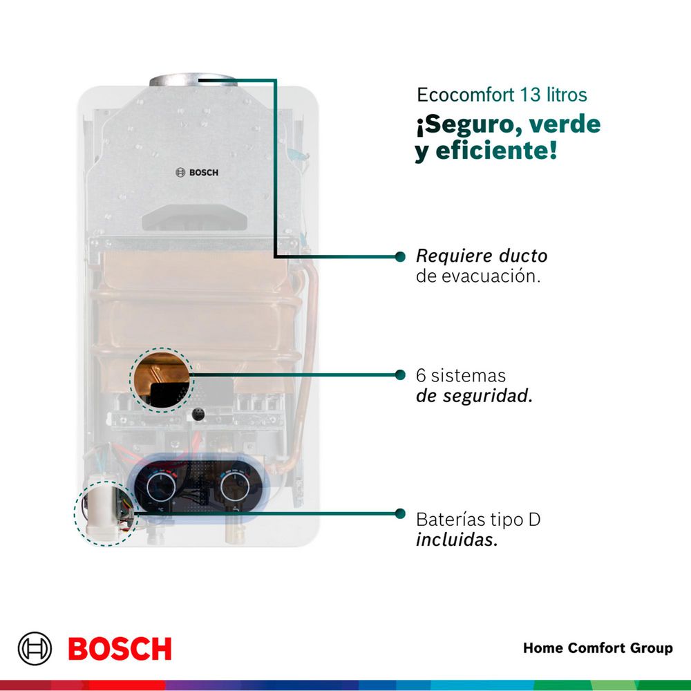 Calentador de agua 13 litros Tiro Natural GLP BOSCH 773350004 img #4