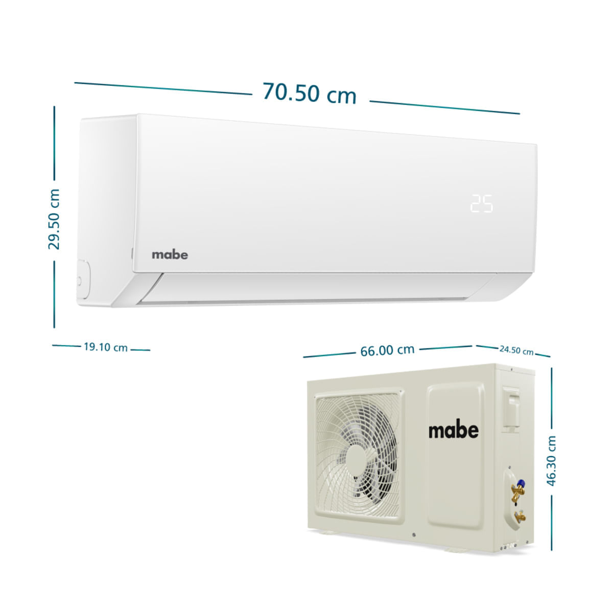 Aire Acondicionado Mabe 9000 BTU Tipo Split 220V MMT09CDBWCC32EC1 Blanco img #3