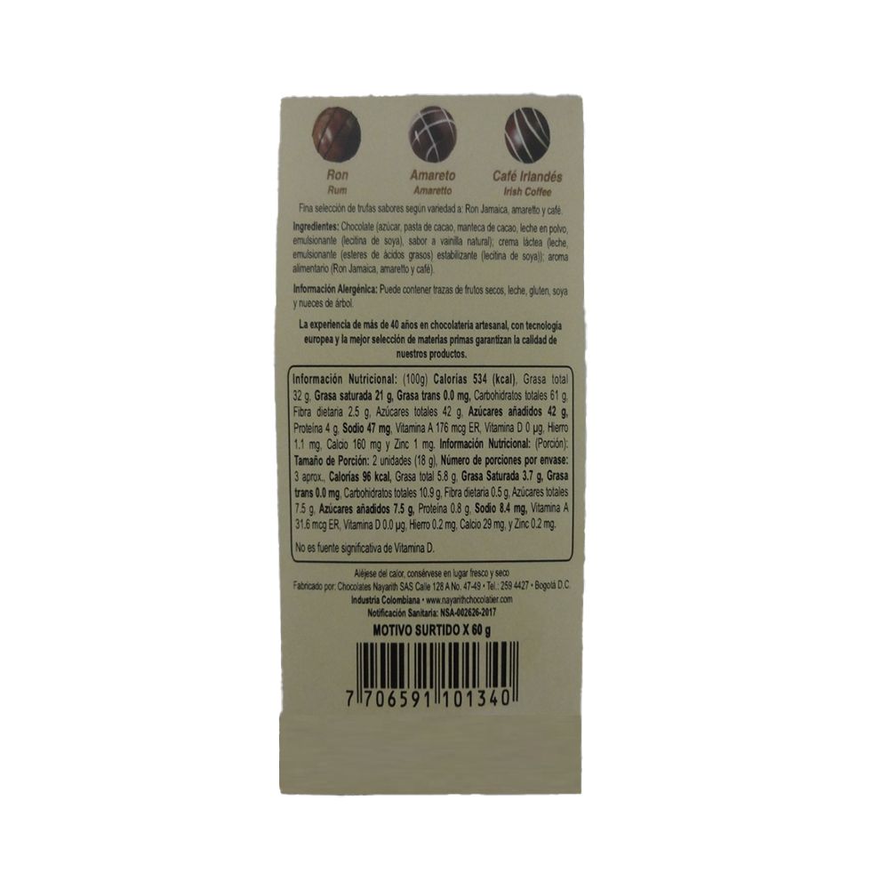 Chocolates NAYARITH trufas de chocolate (60  gr) img #2
