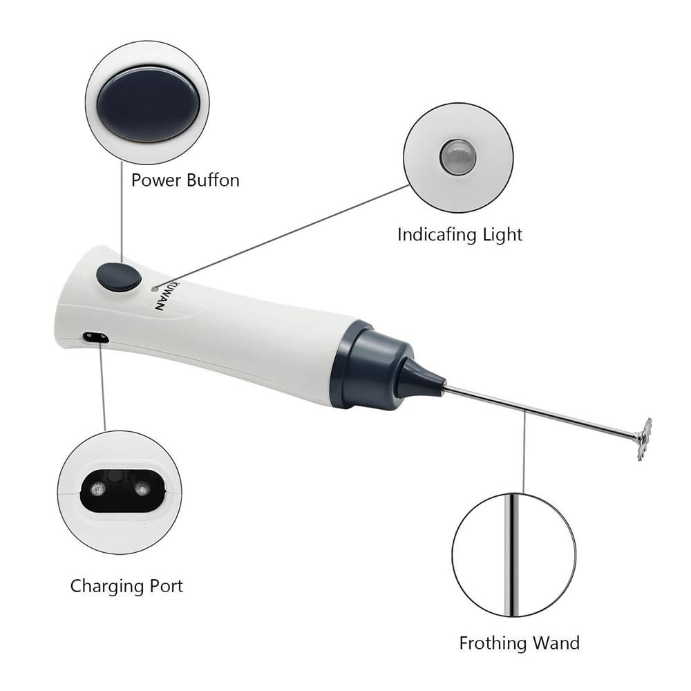 Espumador De Leche-Latte Eléctrico Recargable Kuwan Batidora