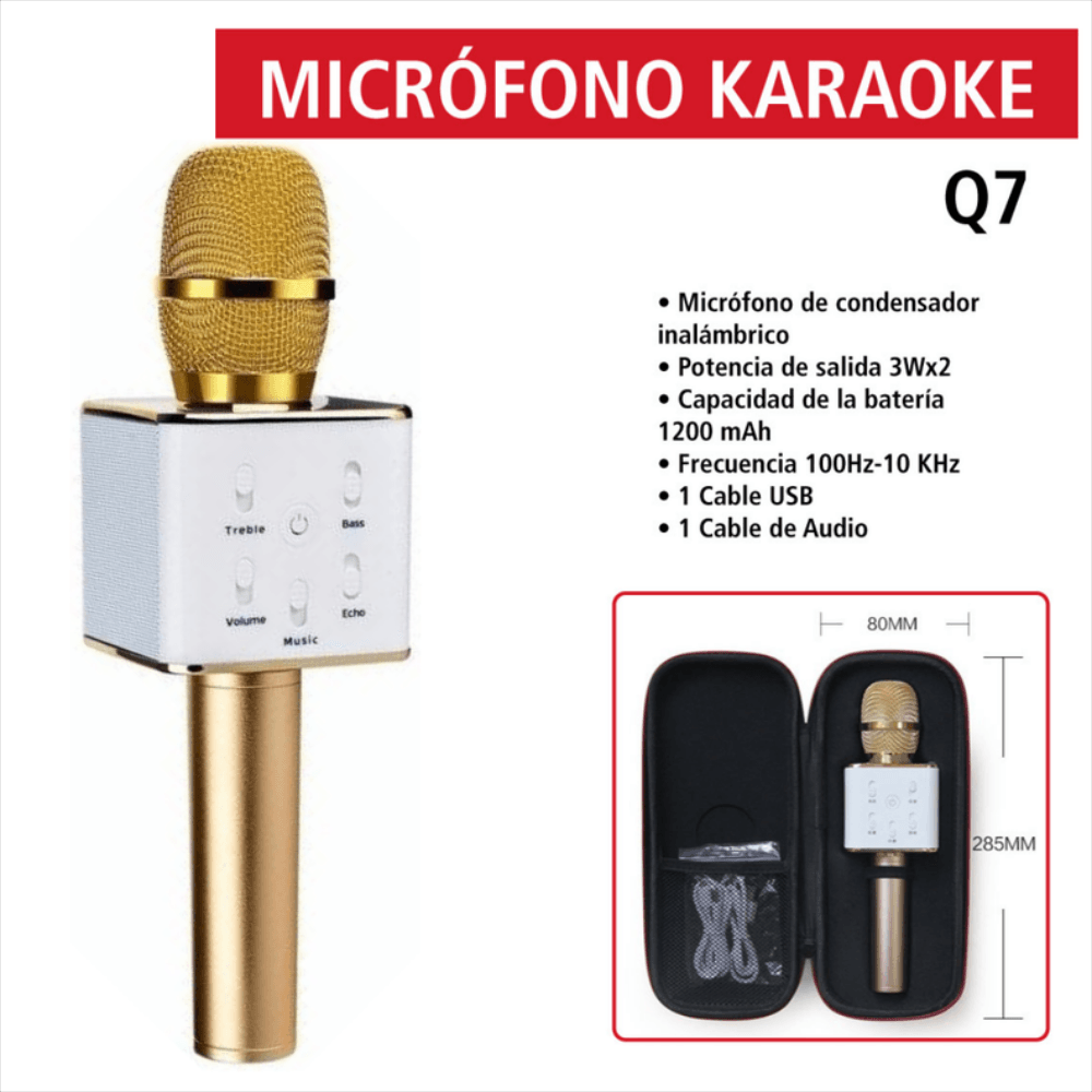Micrófono Karaoke Y Bocina Inalámbrico Recargable