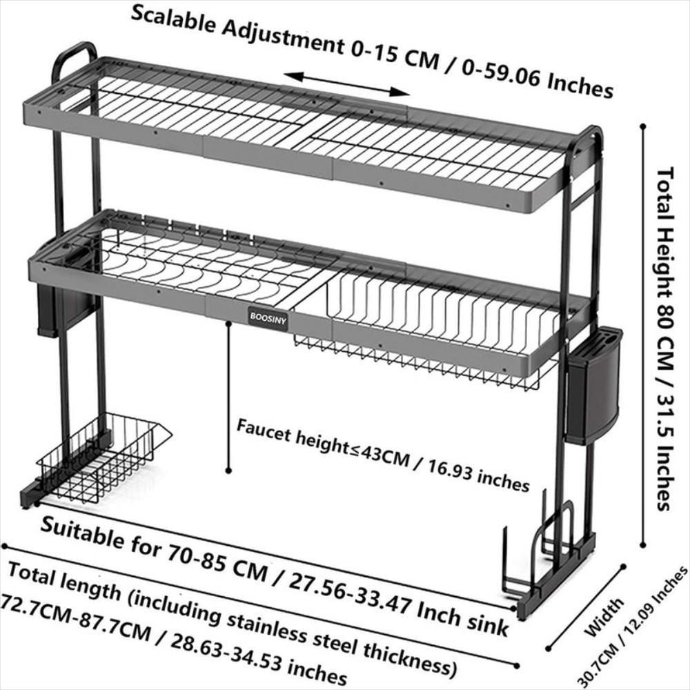 Organizador De Rejilla Para Platos De Cocina Expandible 2 Niveles