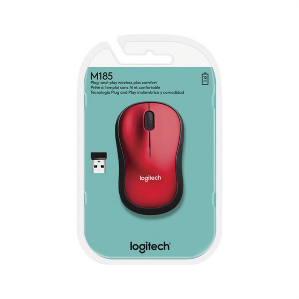 Mouse Inalambrico Logitech M185 - Rojo img #3