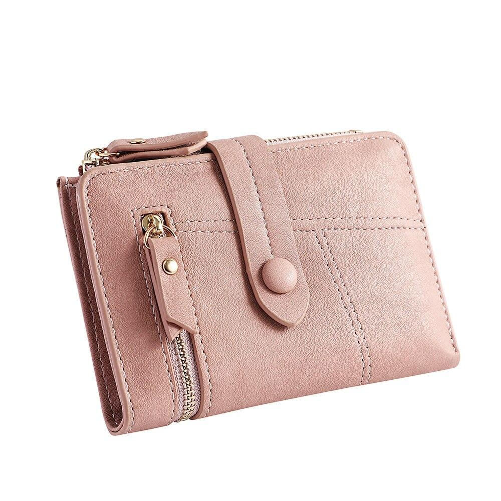 Billetera Corta Vintage Para Mujer, Monedero Con Cremallera