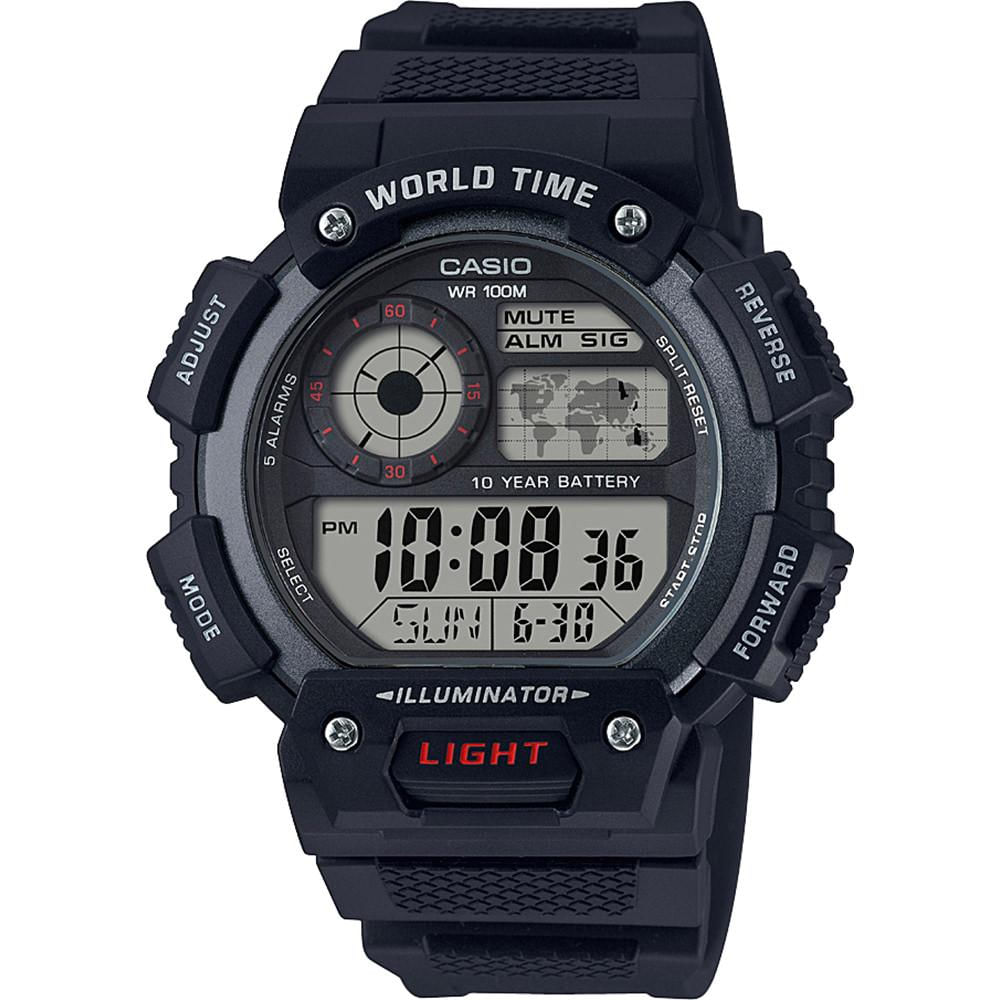 Reloj Casio AE 1400WH 1A Deportivo Digital Negro Hom Exito