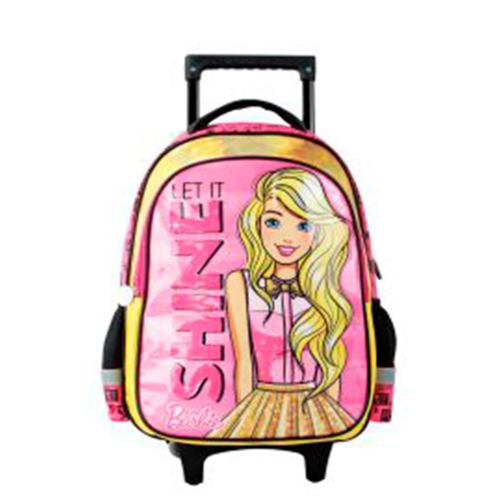 Morral Maleta Escolar 16.5 pulg Trolley Barbie Con Ruedas