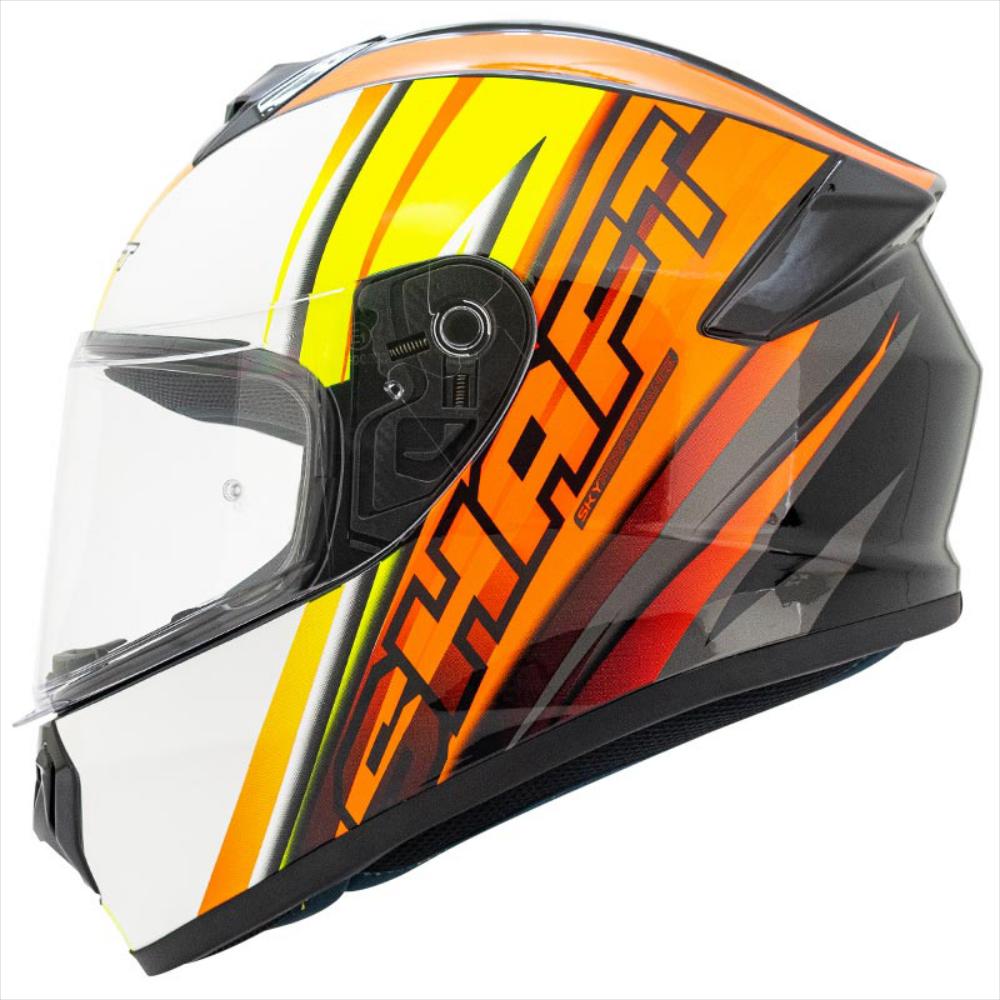 Casco Shaft 589 Dinamit Negro Brillo Naranja Ne n Ta xito