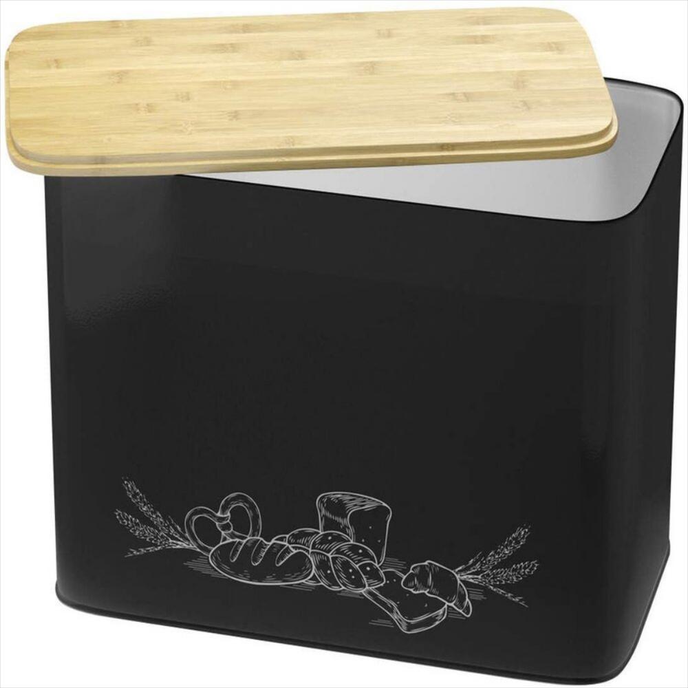 con juego de recipientes de 3 por Cooler Kitchen Caja de pan de color crema vertical extra grande que ahorra espacio con tapa de tabla de cortar de bambú ecológico 