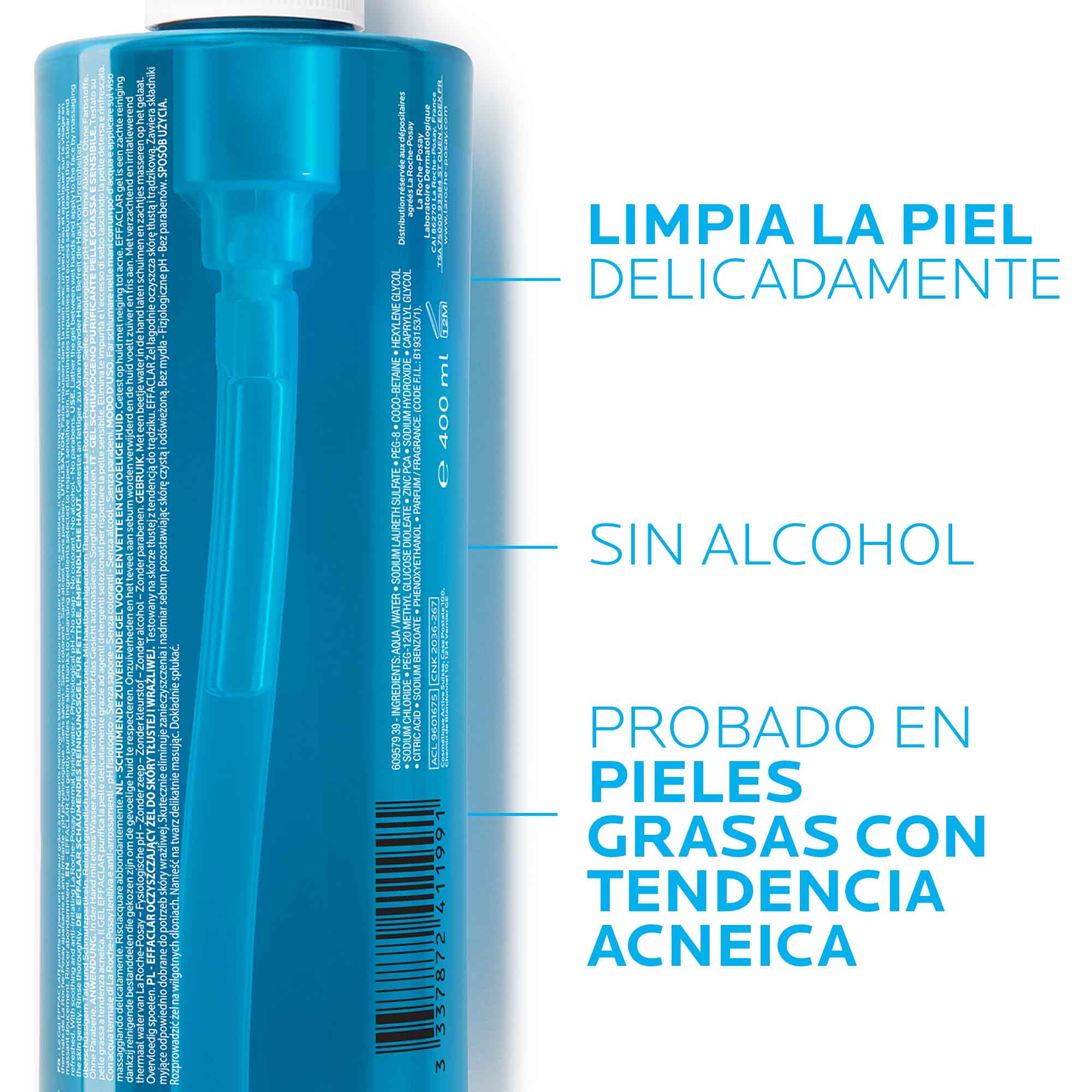 Gel limpiador Facial piel grasa Effaclar - La Roche Posay img #3