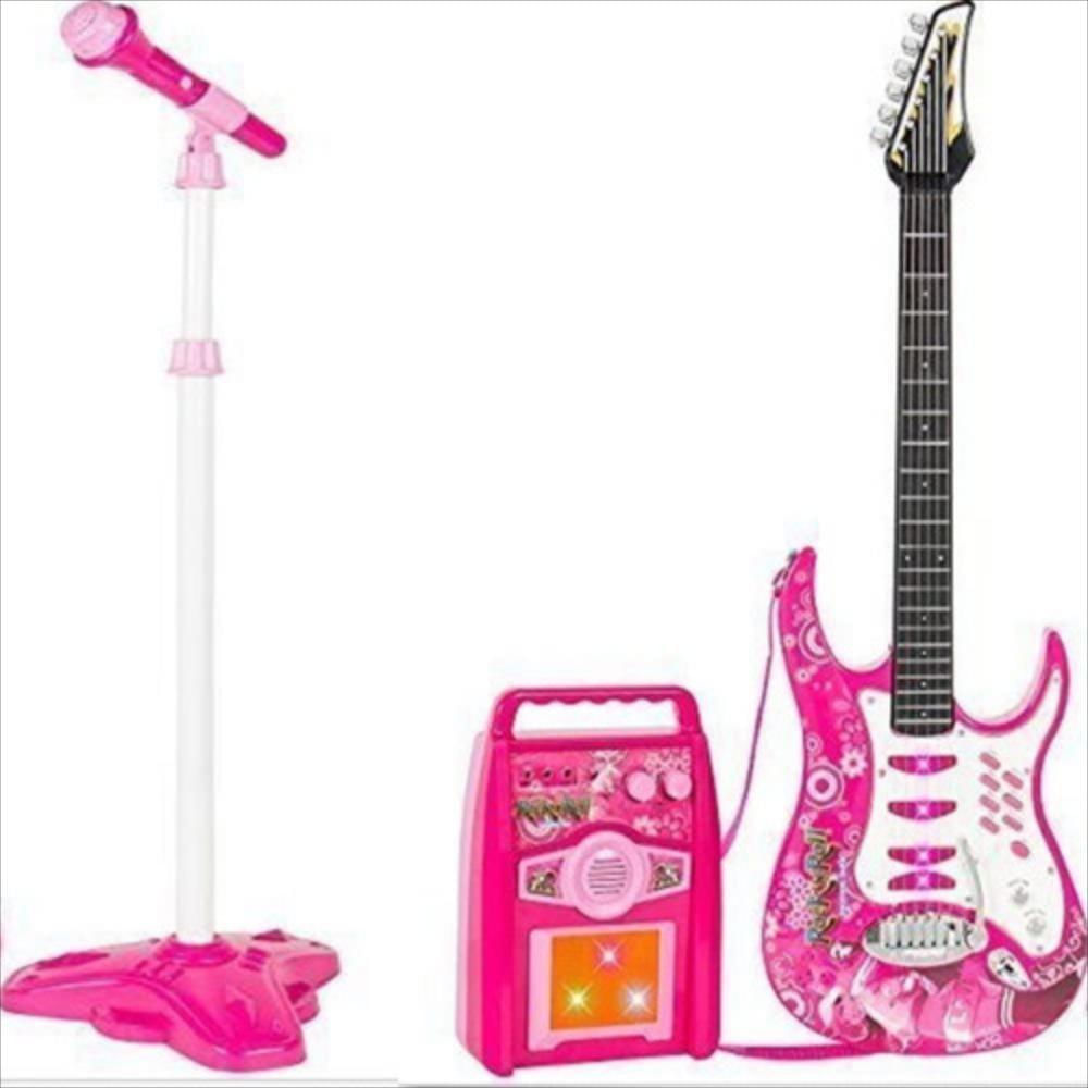 exito.com | Juguete Guitarra Eléctrica Con Amplificador Micrófono Rosa