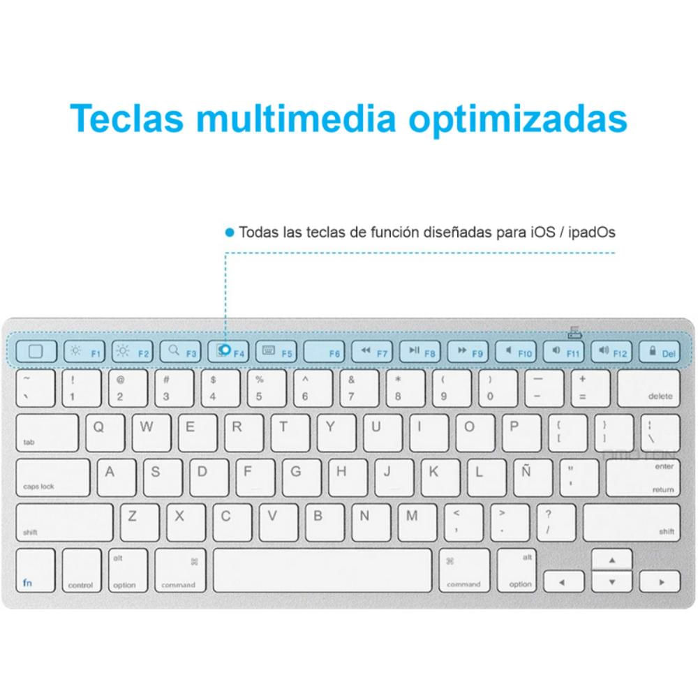  Teclado Bluetooth inalámbrico, mini teclado ultra