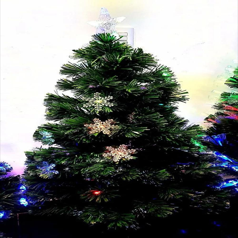 Arbol De Navidad Fibra Optica Copos De Nieve 120 cm | Éxito - exito.com