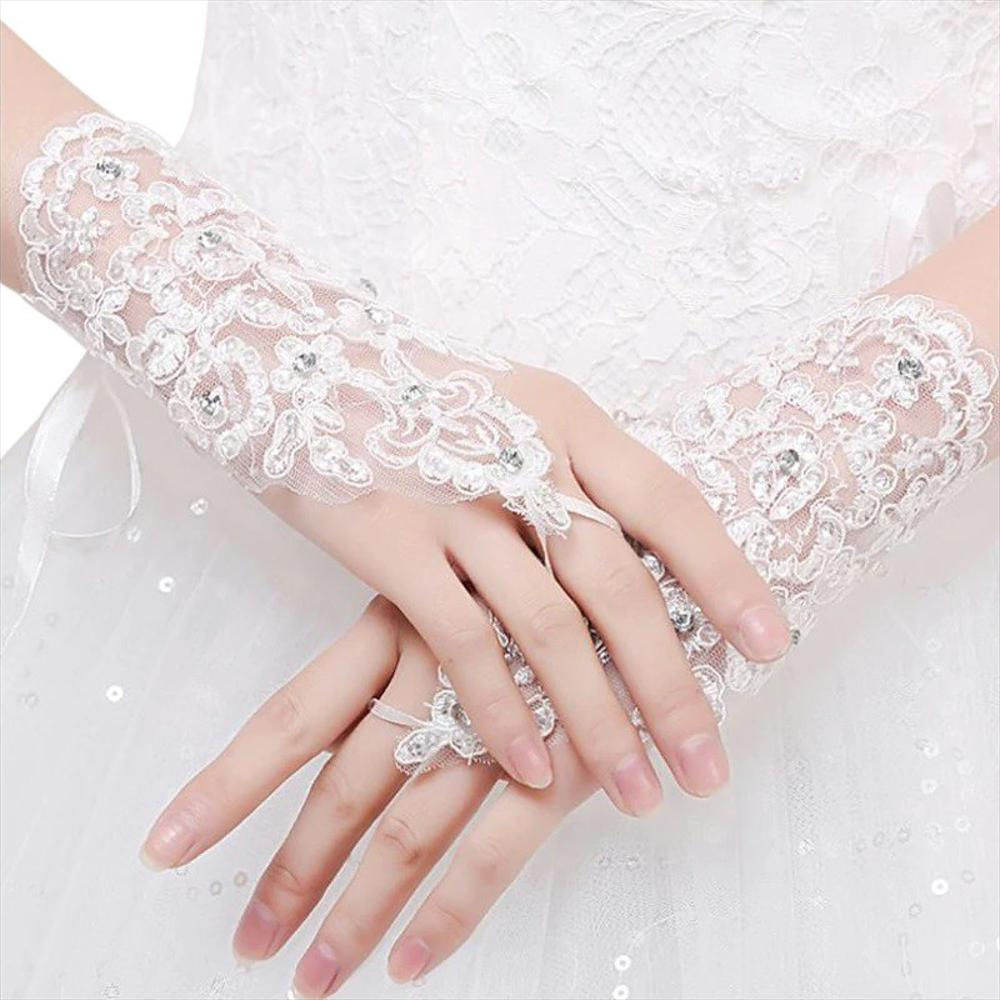 Guantes De Novia Encaje Blanco Accesorio De Boda Qui Exito Exito Com