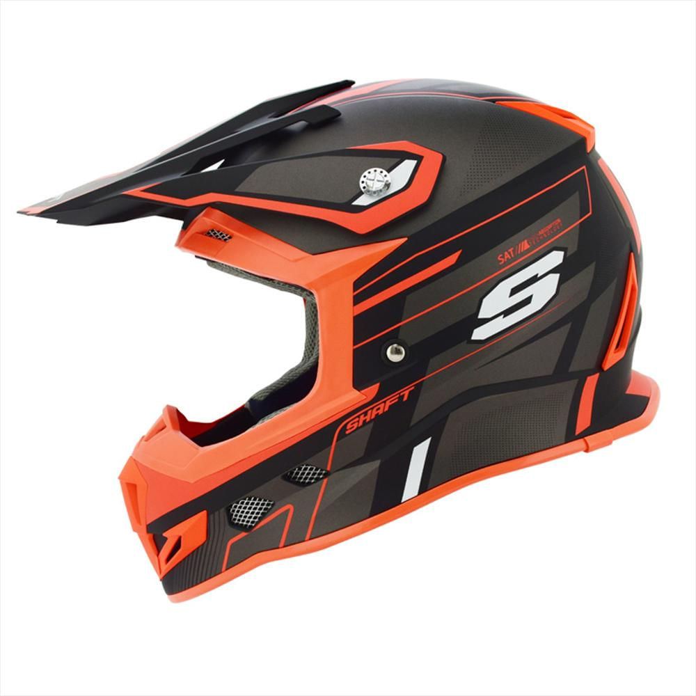 Casco Cross Shaft Mx33raptor V2 Negro Mate Naranja T xito