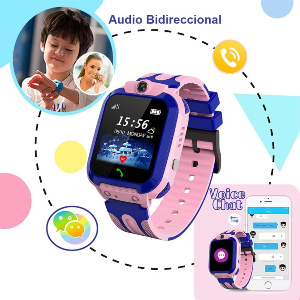 Reloj Inteligente Para Niños Gps Tracker Cámara Táctil Q12 Rosado