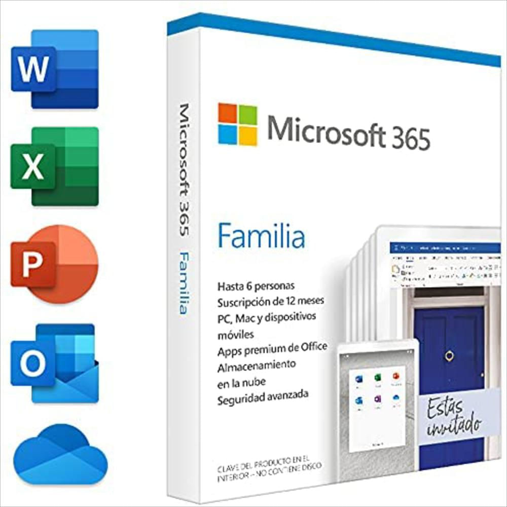 Microsoft Office 365 Familia 6 Usuarios 12 Meses + 3 | Éxito 