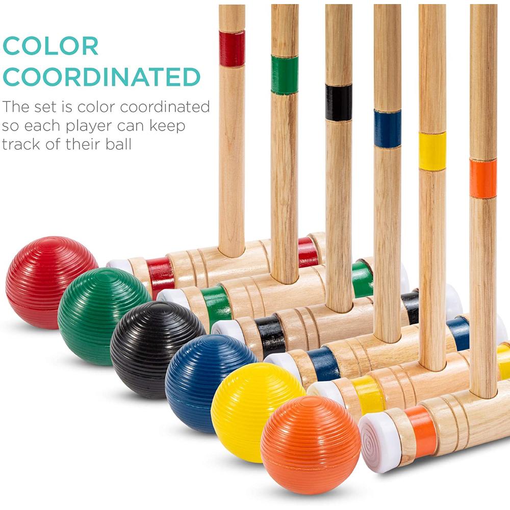 Juego De Croquet De Madera Best Choice Products