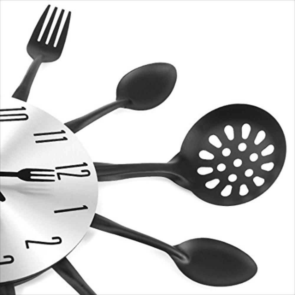  VEZCOS Reloj de cocina contemporáneo con tenedores y