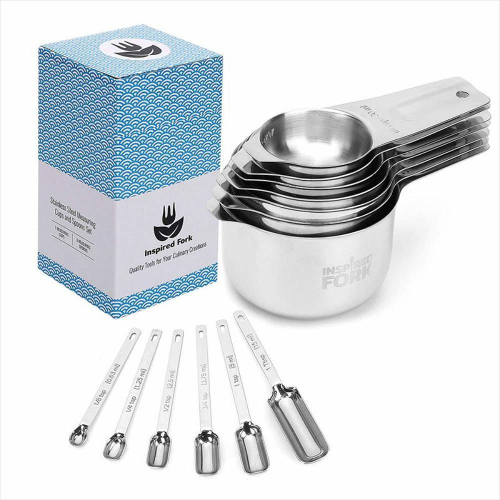 Set De Tazas Y Cucharas Medidora Acero Inoxidable | Éxito - Exito.com