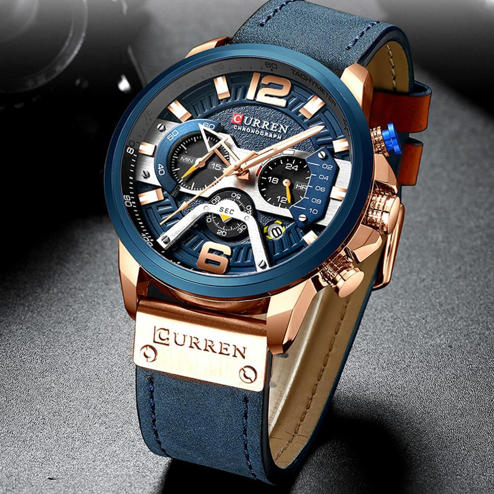 Reloj de Hombre Curren Whale Blue Cuero Cronógrafos | Éxito - exito.com