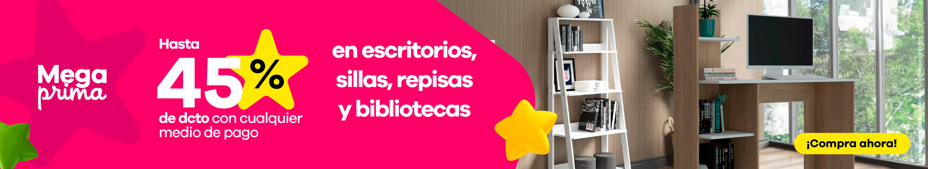 Escritorios, Sillas, Repisas y Bibliotecas