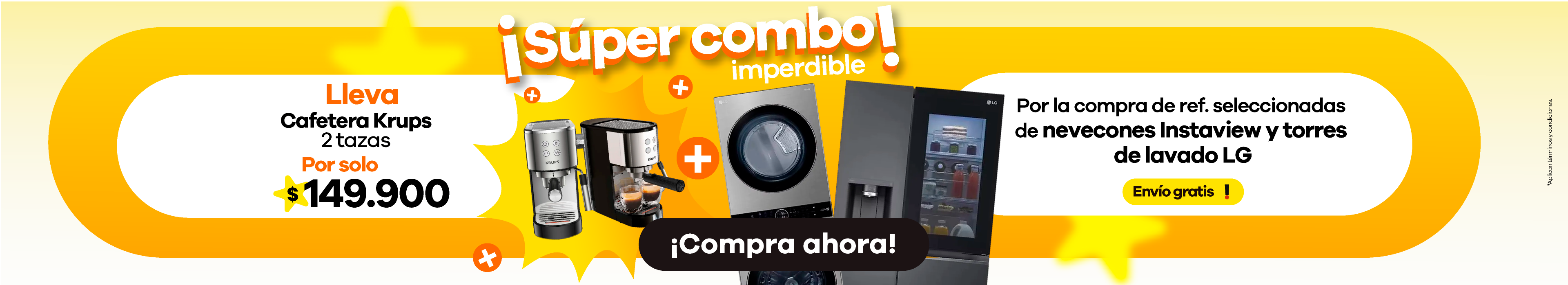 Por compra de Nevecones Instaview plu seleccionados y Torres de Lavado WashTower LG