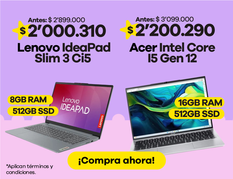 Portátiles Lenovo y Acer