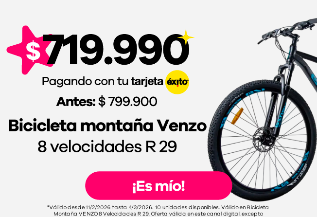 Bicicleta Montaña VENZO 8 Velocidades R 29