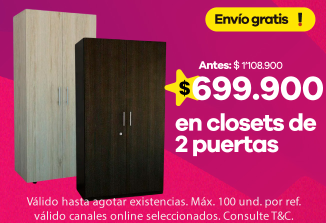 Closet 2 puertas