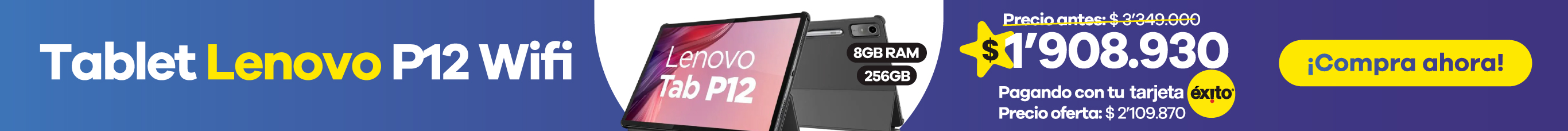 Tablet Lenovo P12 8GB 256GB Wifi
