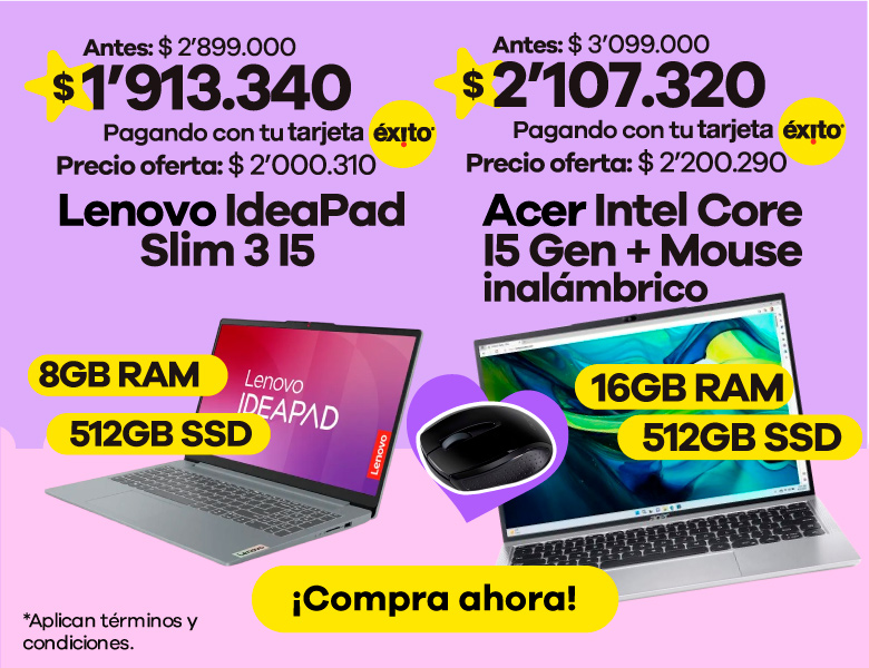 Portátiles Lenovo y Acer